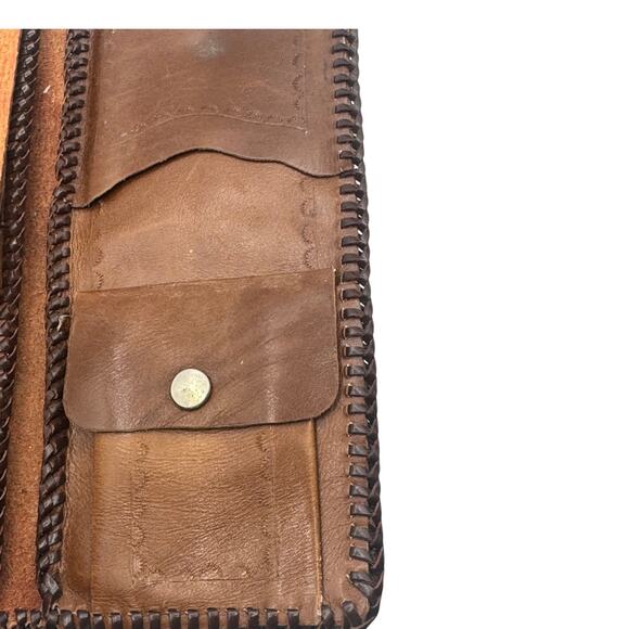 Vintage Hand Tooled Leather Wallet Horse Acorns Embossed Bifold Whip Stitched 8" - Picture 8 of 15